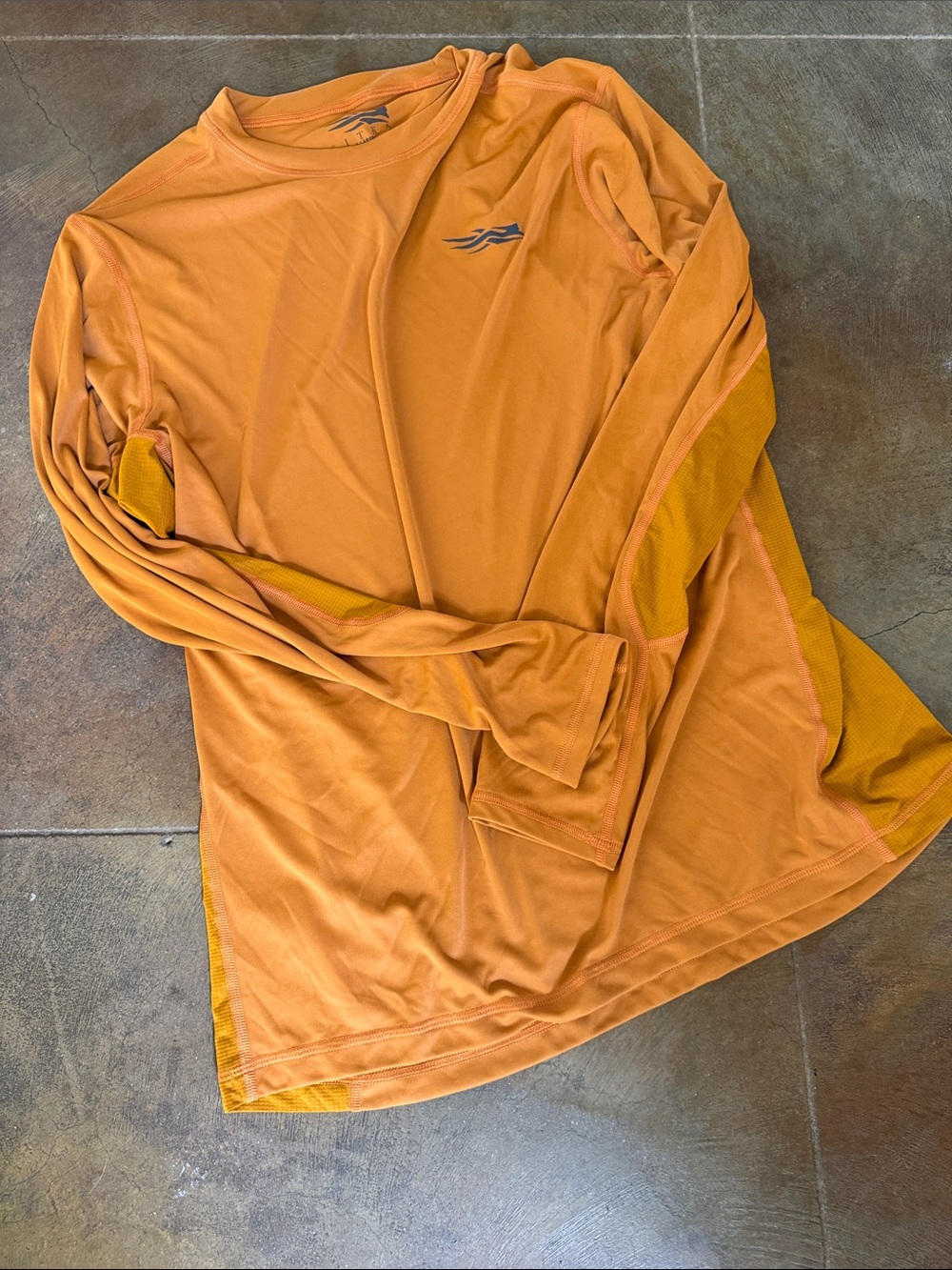 Men's Long-Sleeve Performance Tee by -- - Orange